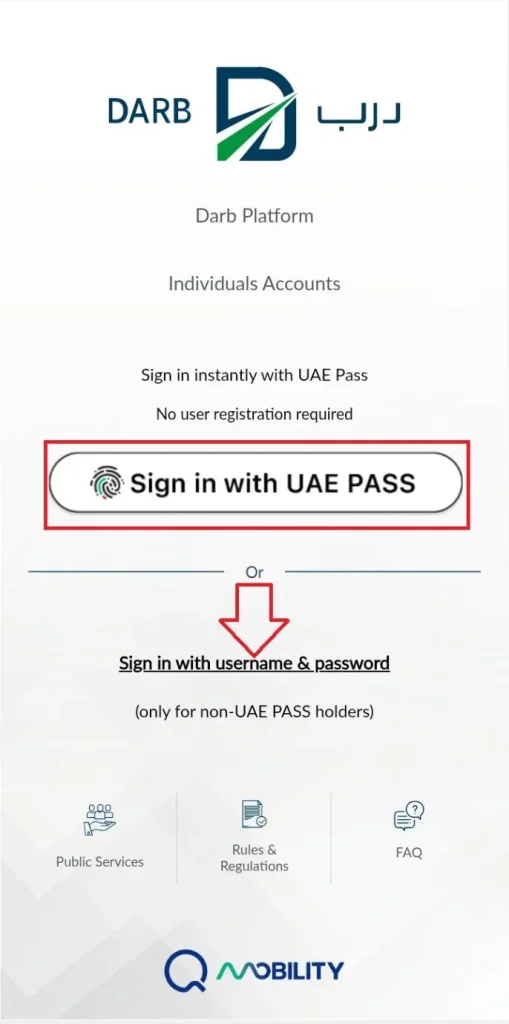 Sign in DARB app