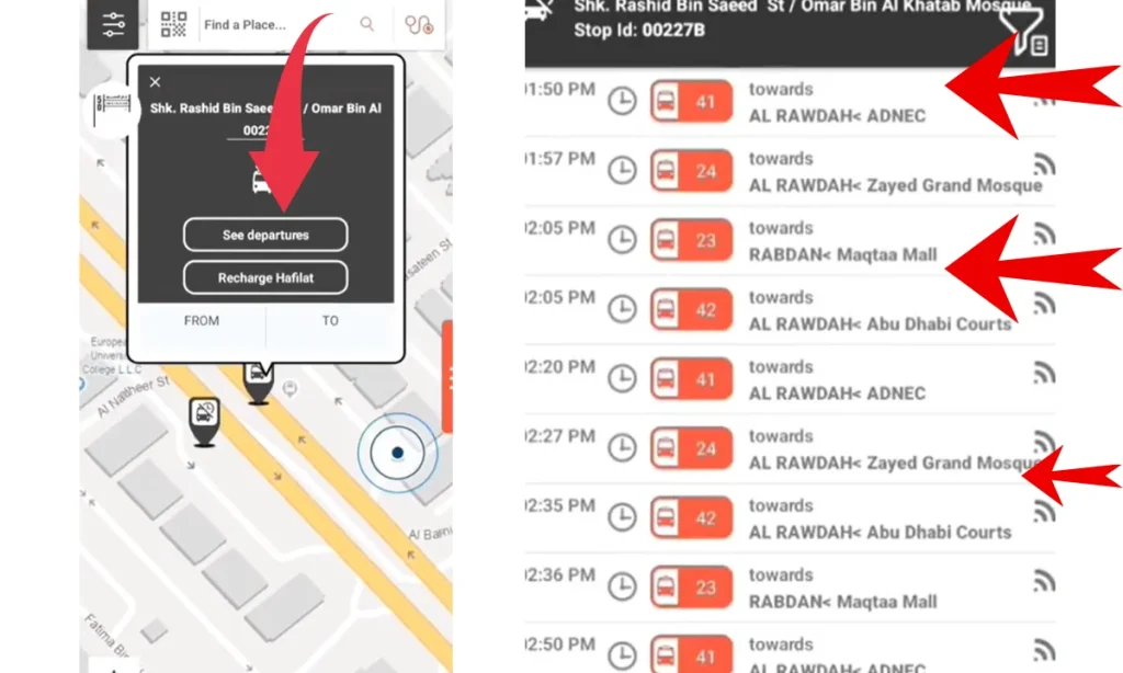 darbi app see hafilat bus departure