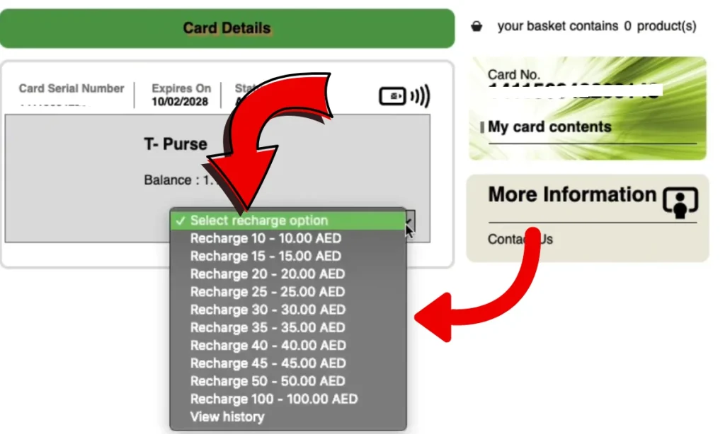 select HAFILAT RECHARGE option