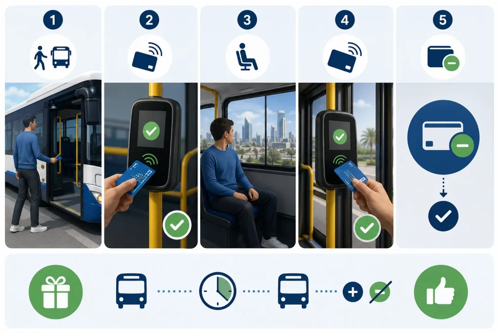 Use the Hafilat Card on the Bus as a New Residents